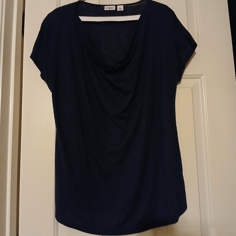 Cato XL Dark Blue Short Sleeve Top